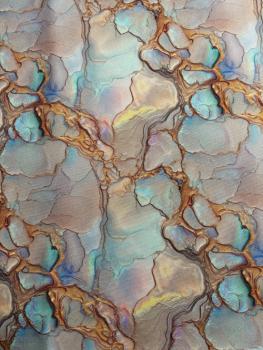 Outdoorstoff Flowing Bloom Marbels in erd/gold Töne by Swafing von Sarah Mariam